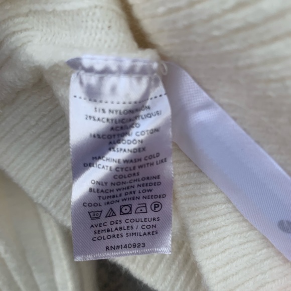 LOFT White Cardigan with Pink and Red Trim Swiftie Style Women’s Size Large NWT - Picture 6 of 12